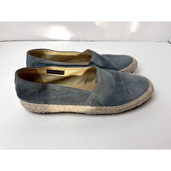 Corneliani Other - Corneliani ID Men's Blue Suede Espadrilles Size 7.5 Used Elegant Casual Shoes